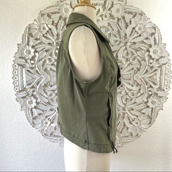 {Marrakech} Anthropologie Army Green Utility Moto Vest, Size S - Picture 6 of 10